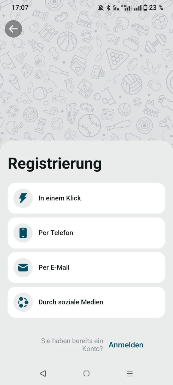 Coldbet Registrierungsformular in der mobilen App